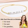 OAVOOK 50th Birthday Gifts for Her Pearl Bracelet for Women