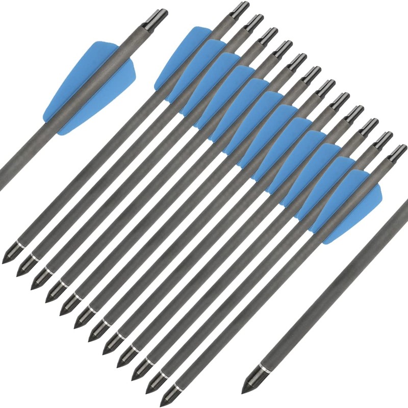 WANVZMR 12 Pcs 7.5/15 Inch Pure Carbon Crossbow Bolts Spine