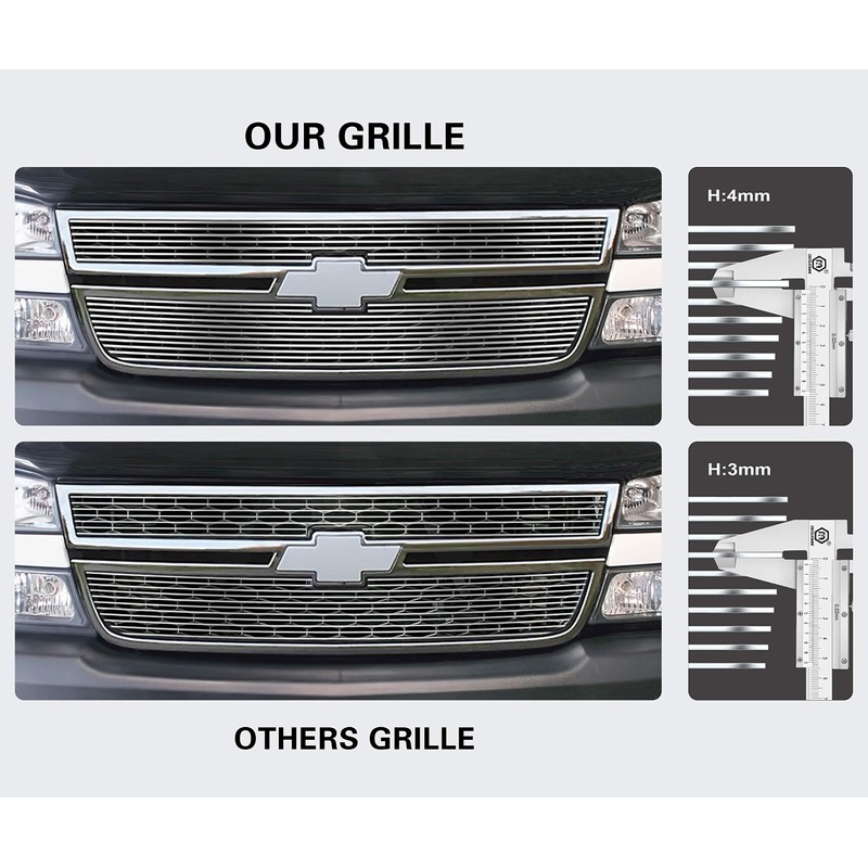 APS G85012A Polished Aluminum Billet Grille Replacement for select GMC