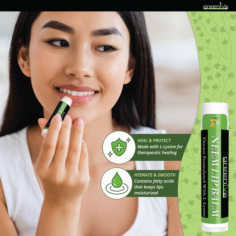 GreenIVe Neem Lip Balm Vegan Lip Moisturizer Neem Seed Oil