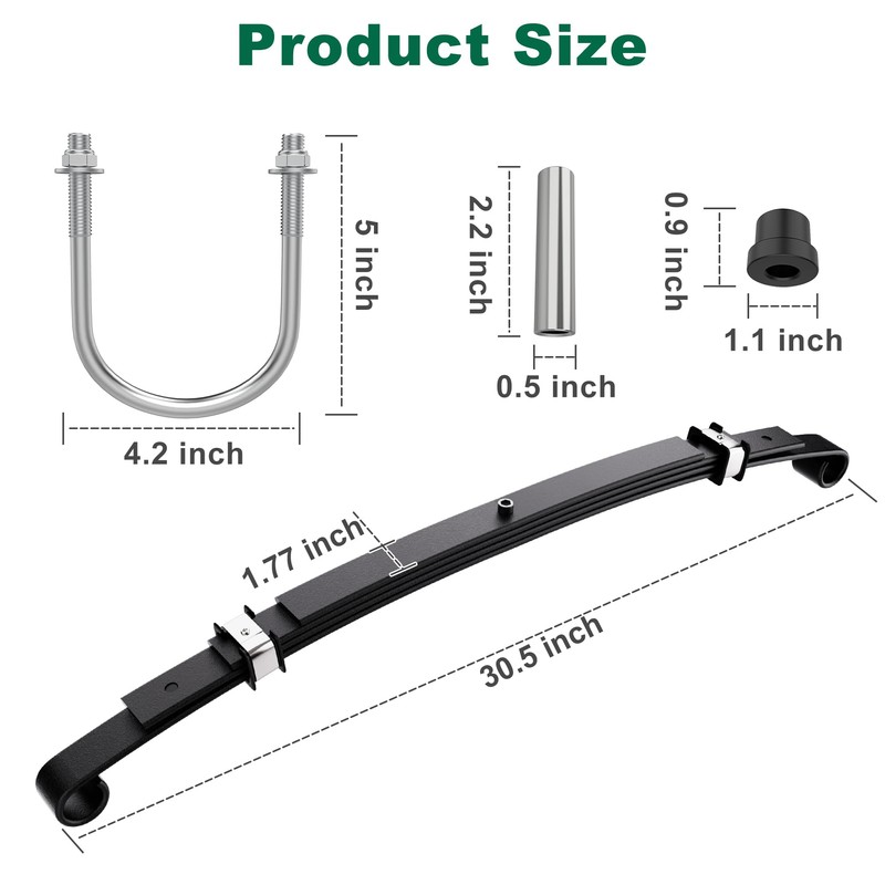 10L0L Golf Cart Heavy Duty 4-Leaf Rear Leaf Spring Kit