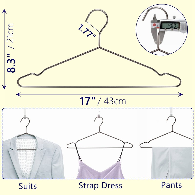 Amber Home 30 Pack 17" Strong Black Metal Wire Clothes