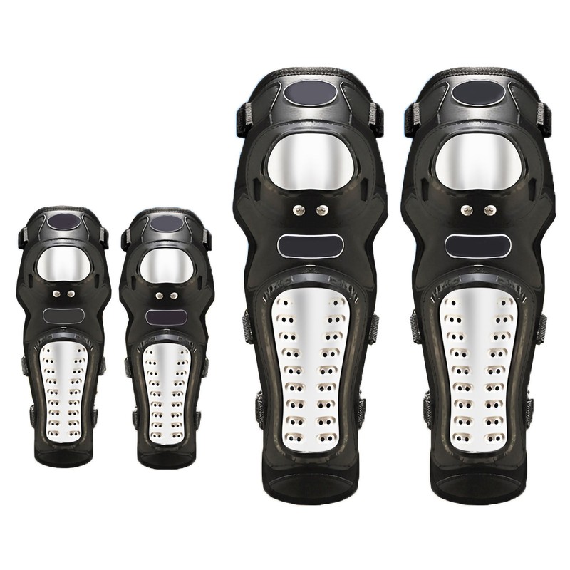 Motorcycle Protective Gear Set Stainless Steel Knee Pads Elbow Guards