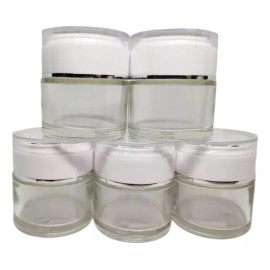 Meliars Pomadera De Cristal 30 Grs Y 60 Grs Blanca Con Plata (50pzs)