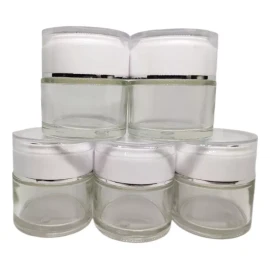 Meliars Pomadera De Cristal 30 Grs Y 60 Grs Blanca Con Plata (50pzs)