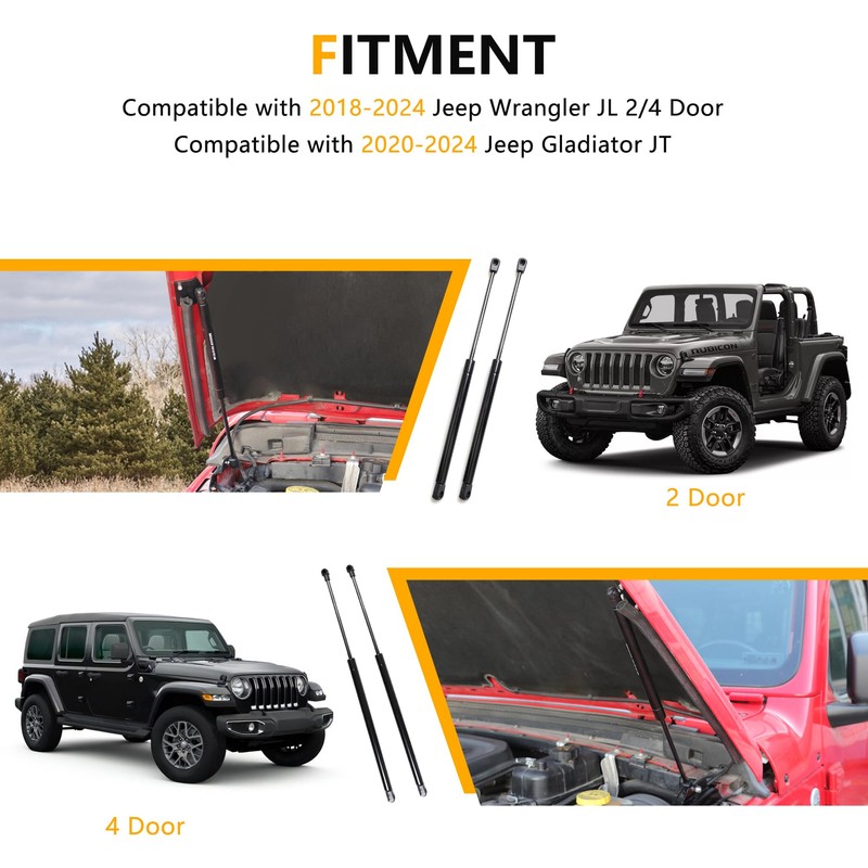 RERPRO Hood Struts Lift Support Assist Kit Compatible with 2018-2024