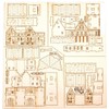 modellbahn-exklusiv House Set with Church, Lasercut Construction Kit for 6