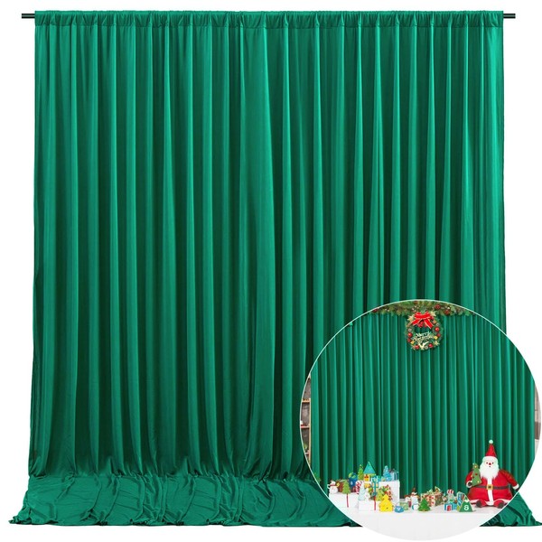 10 x 10 Feet Green Backdrop Curtain for Partie, Background