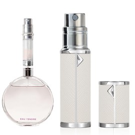 Aromamuse AB00WH Perfume atomiser,Leatherette Refillable Perfume Bottle,Portable and Leak-proof,Bottom Fill,Suitable for Women and Men Travel and Gifts,5ml (White)