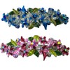 Set of 2 Flower Barrettes Sparkly Crystals Artistic Epoxy Hand