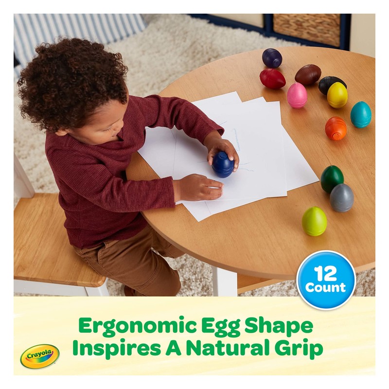 Crayola Large Egg Crayons (12ct), Jumbo Washable Crayons for Toddlers,