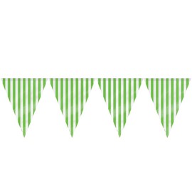 12ft Lime Green Striped Pennant Banner