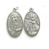 Fashion Jewelry 2 Sided  ST MICHAEL ARCHANGEL ANGEL PROTECT pendant German Silver 24" Necklace