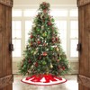 Christmas Tree Blanket, Red, Plush Christmas Tree Blanket, Round, 120