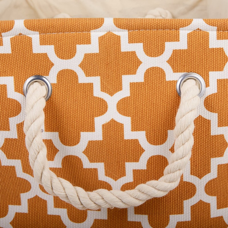 DII Polyester Container with Handles, Lattice Storage Bin, Medium, Pumpkin