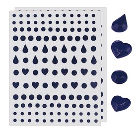 Black Face Gemstones Glitter Stones Carnival Tattoos Cosplay Mermaid Costume Gemstones Rave Carnival Glitter Stones Children's Face Art Gemstones Stickers (H)