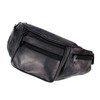 Leather Bum Bag with 6 Zips