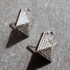 Cascade Jewelry Avant Garde Gunmetal Black Egyptian Pyramid Dotted Earring