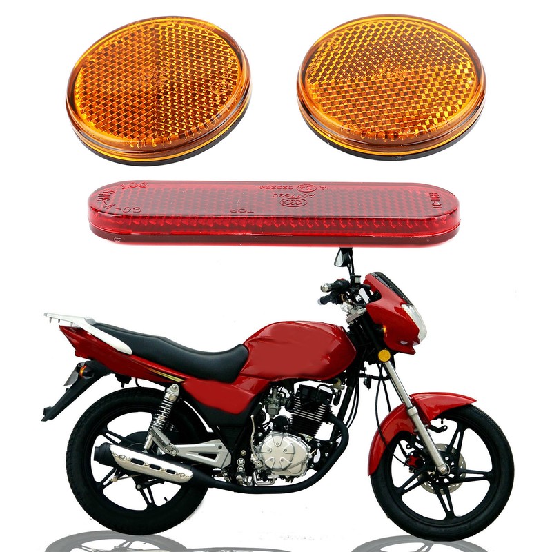 Bicycle Round Reflectors Improved Visibility Universal Fit License Plate Reflector