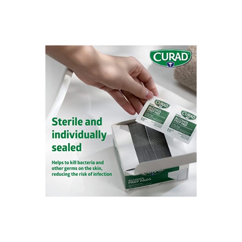 Curad Alcohol Prep Pads , Thick Alcohol Swabs Pack of