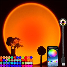 Smart APP 16 Million Color Sunset Lamp Led Projector Home Decoration Photography Background Night Light (1 PCS)