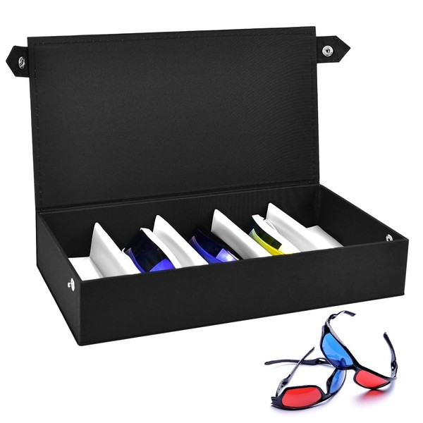 LANSKYLAN Glasses Box for Multiple Glasses Glasses Box with 5