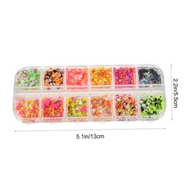 Baluue Nail Art Decorations 2 Packs of Glitter Sequins Thin Metal Stickers Organized Box Set