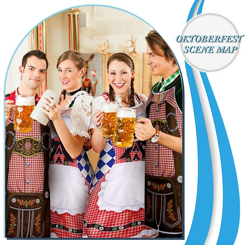 2 Pcs Oktoberfest Apron Couples Cooking Aprons German Party Costume