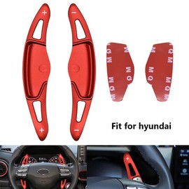 HIBEYO Sports Red Replacement for Hyundai loniq kona Veloster 19 Aluminium Alloy Shift Paddle CNC Billet Steering Wheel Shifter Paddlers Extension