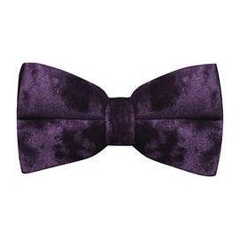 King & Priory Luxury Purple Crushed Velvet Pre-Tied Bow Tie