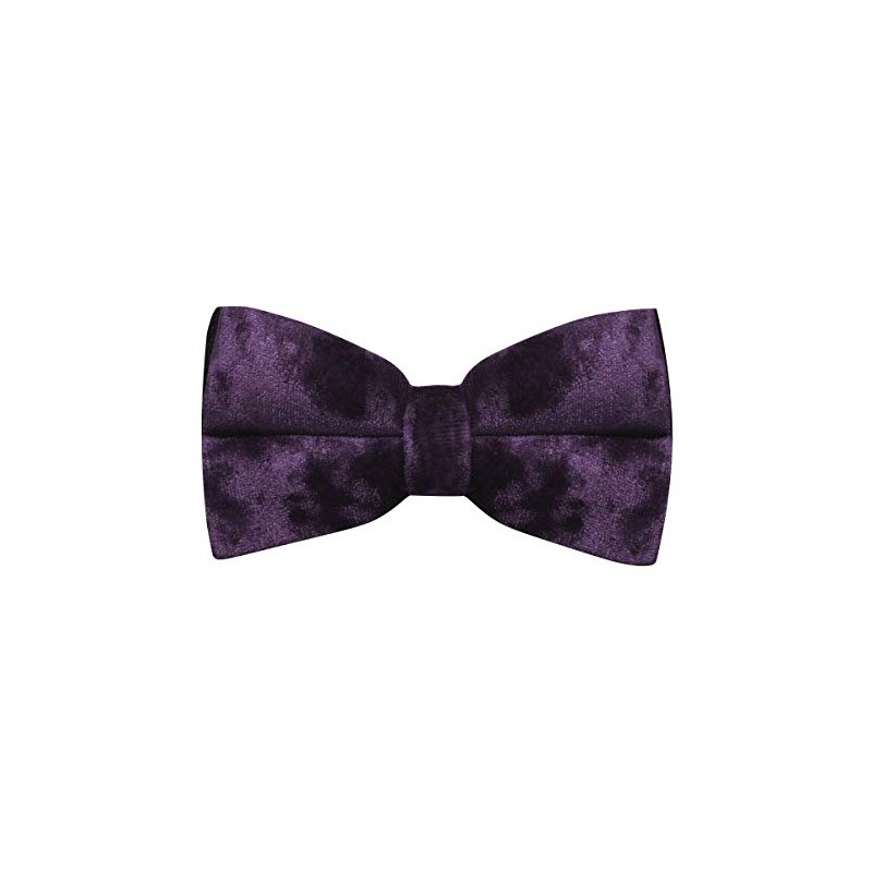 King & Priory Luxury Purple Crushed Velvet Pre-Tied Bow Tie