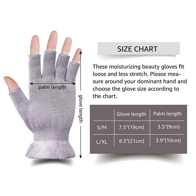 MIG4U 3 Pairs Fingerless Moisturizing Gloves, Half Finger Touchscreen Beauty