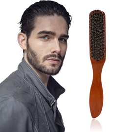 XOUDKE Boar Bristle Brush, Hair Brush, Boar Bristle Sleek Bun Brush, Teasing Hair Brush, Toupee Brush, Boar Bristle Brush, Natural Hair Brush for Hair, Beard