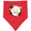 inktastic Baby's First Christmas 2025 Poinsettia Baby Bandana Bib Red