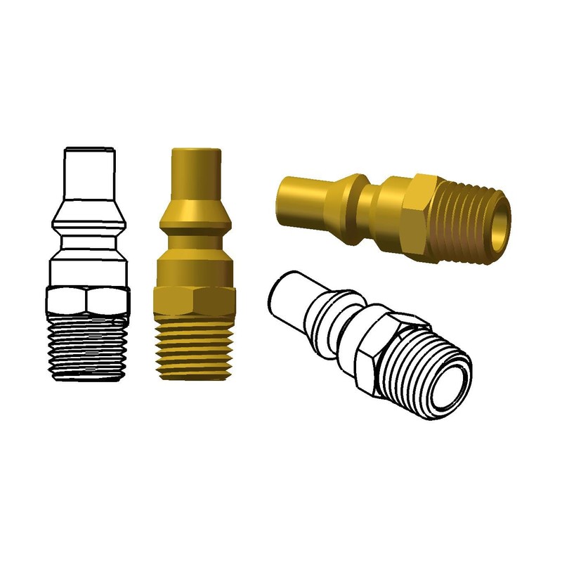 Brass 1/4'' Male NPT Propane Gas Hose Quick Connect Plug