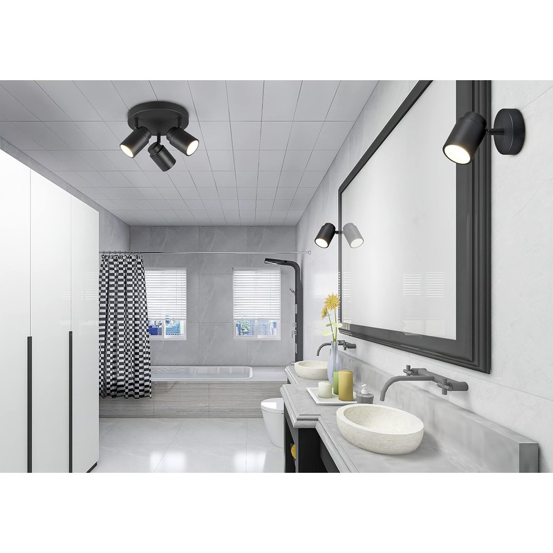 Trio Leuchten Bad Spot Angelo 880400132 Metal Black Matt Bulb