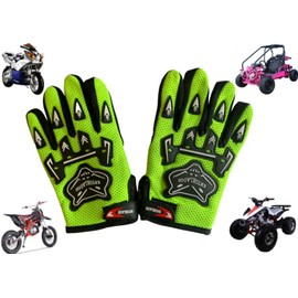 Riding Gloves Kid Size Youth ATV Quad Off-Road Dirt Pit Bike Gloves Go Kart Motorcycle Scooter Power Sports Racing Gloves Mini Bike Moped Riding Cycling Girls Boys Kids Motorsports (Lime Green)
