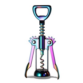 Winged Corkscrew, Iridescent Bottle Opener, Cork Remover, Rainbow Wine Gift Accessory, Mirage, Set of 1 (Iridescent)