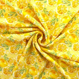 Summer Lemons Printed Liverpool Bullet Fabric Textured Knit 4 Way Stretch - 1 Yard
