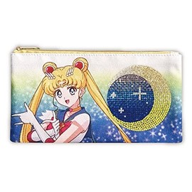 Kei Company BS-KFP-SS Sailor Moon Glitter Flat Pouch, Super Sailor Moon, H 3.9 x W 7.5 x D 0.2 inches (100 x 190 x 5 mm)