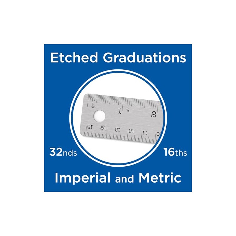 ALVIN R590-12 Inking Ruler with Nonskid Cork Back, Stainless Steel,