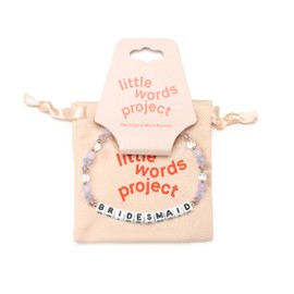 Little Words Project Bridesmaid Bracelet, The Original Word Bracelet, Made with Colorful Beads and Plated Brass Hardware, Handcrafted Design & Positive Message, Size XS