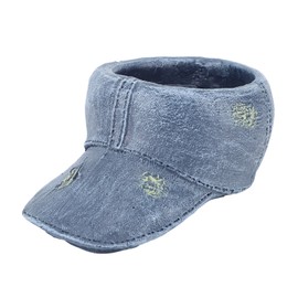 Hat Flower Pot Blue Retro Cowboy Hat Clothes Resin Plant Flowerpot for Garden Decoration