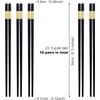 BEWOS 10 Pairs Black Alloy Chopsticks - 9. 5 Inch,