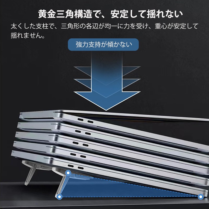 ZiSyouMa Laptop Stand, 2-Pack, 3-Level Adjustment, Foldable, Stick-on Type, Laptop
