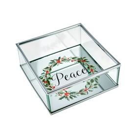 Godinger Metal Mirror Vanity Tray for Perfume, Makeup, Decorative Square Jewelry Organizer for Bathroom, Bedroom, 6X6