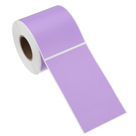 PATIKIL Colored Thermal Labels 5x3 Inch, 300 Pcs Color Direct Thermal Printer Sticker Label Rectangle Adhesive Paper Sticker Roll for Shipping Address Mailing Name, Light Purple