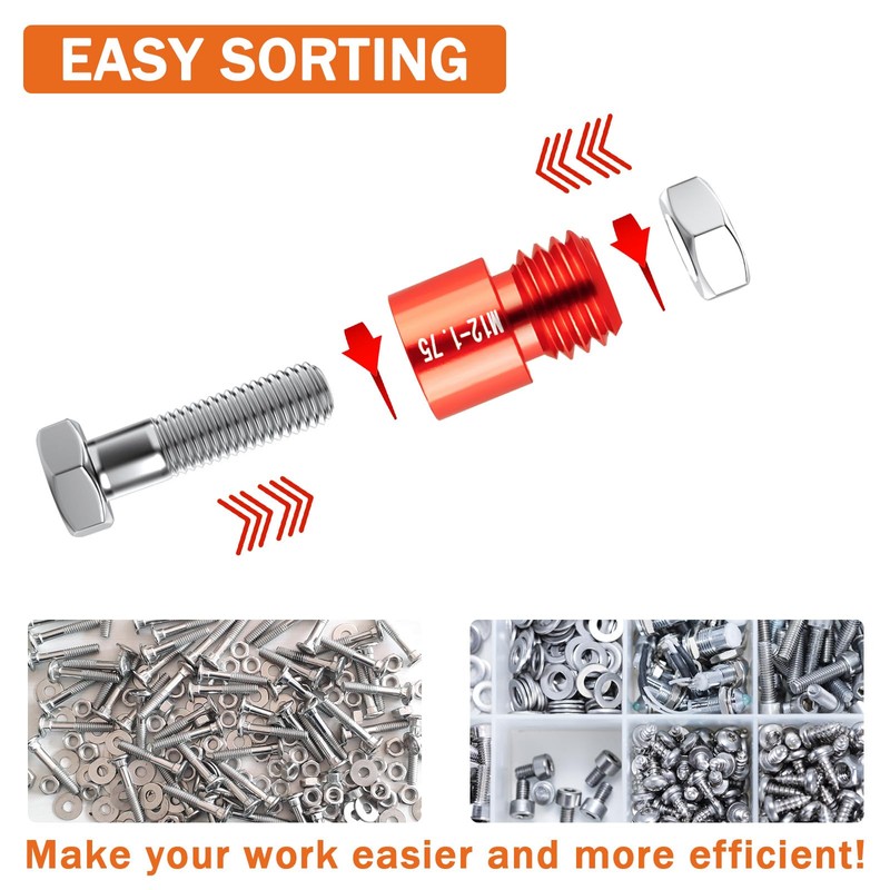44PCS Nut and Bolt Thread Checker - Comprehensive Bolt Size