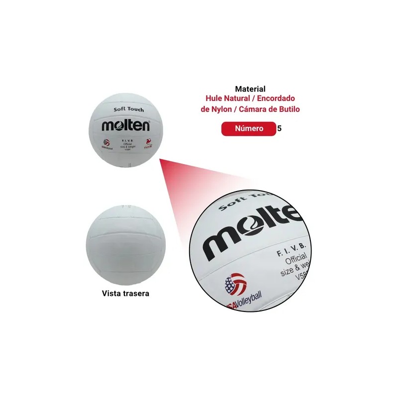 Balón Voleibol Molten V58r Hule Natural
