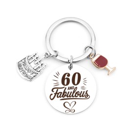 Yilousy 60th Birthday Gifts for Women Happy Birthday Keyring Gifts Presents For Mum Grandmother